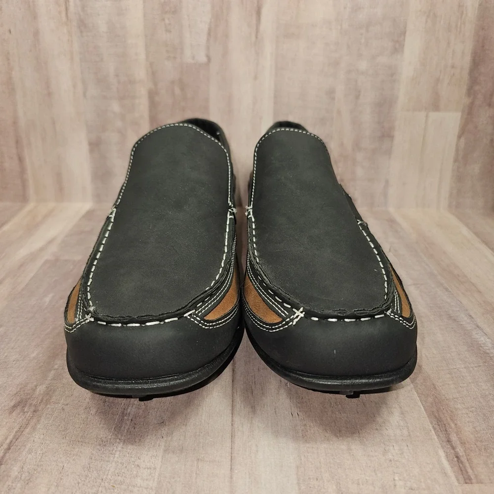 Tim Evans England Mens Loafers Black Brown Driving Shoes Moc Toe Slip On Sz 13